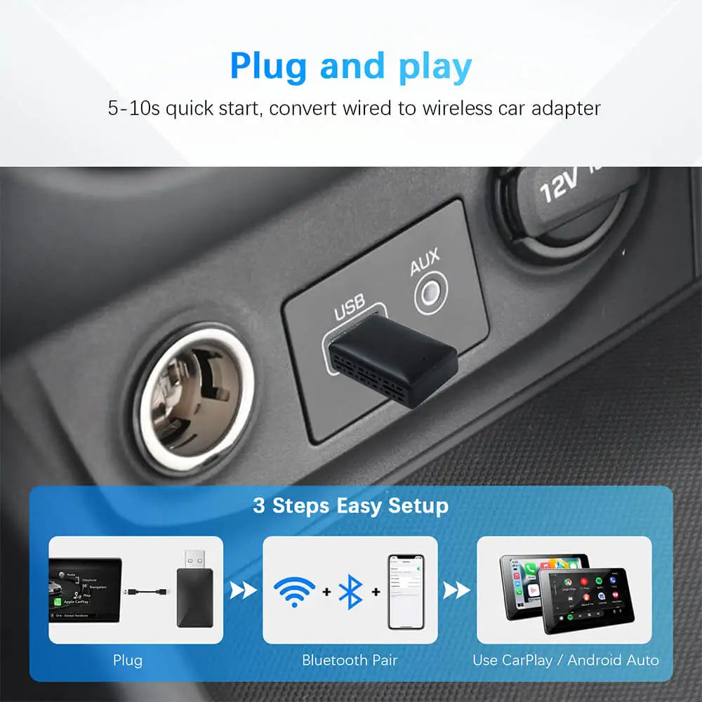 2in1 wired to wireless CarPlay