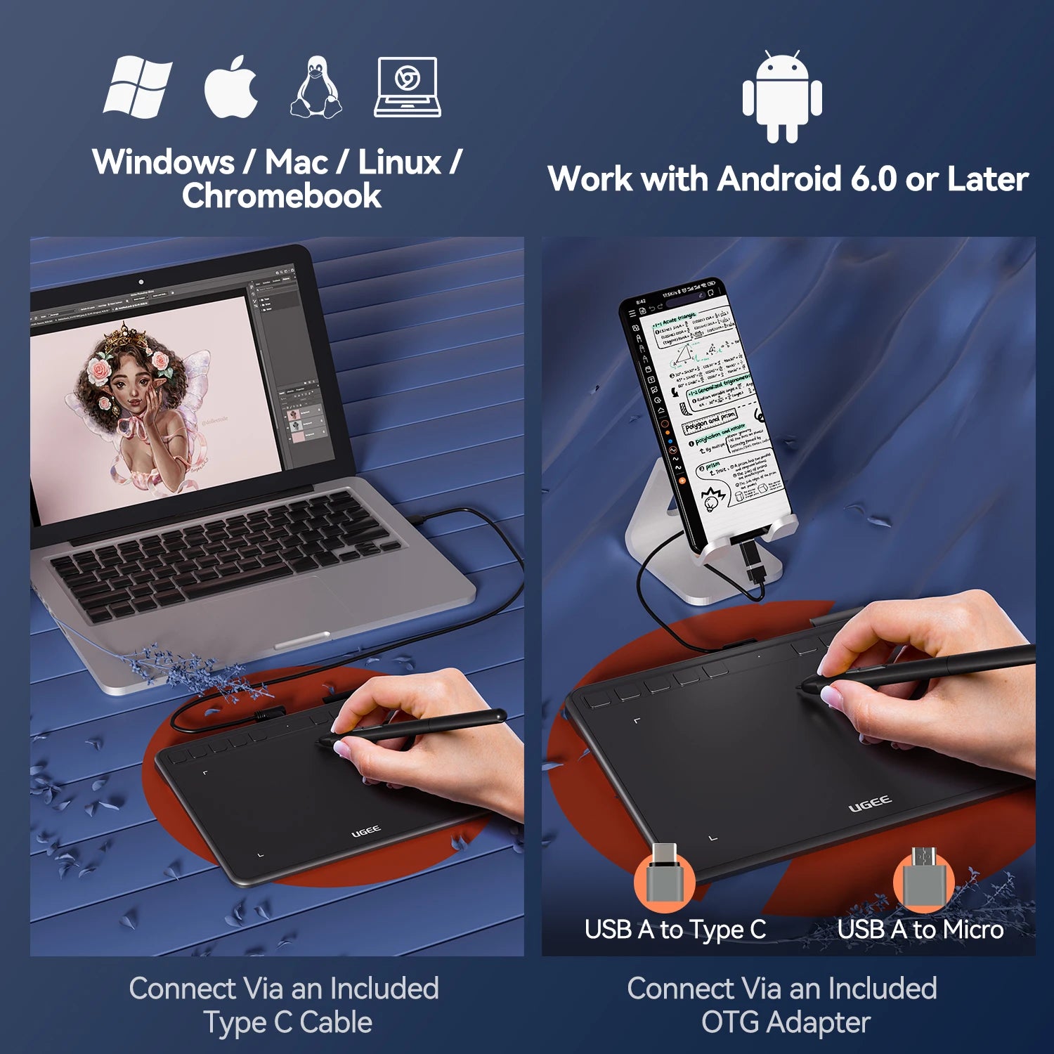 6" graphic tablet with digital pen