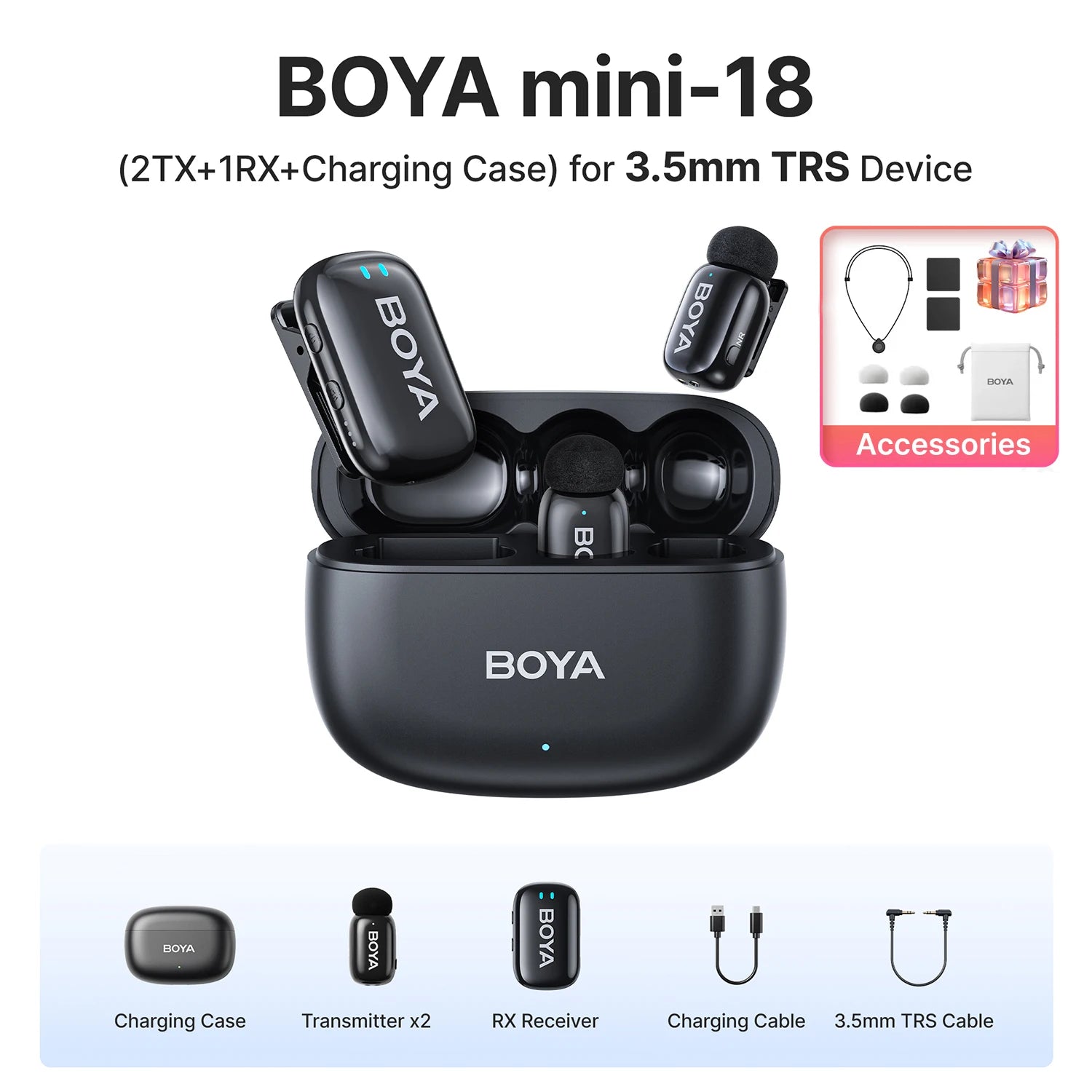 BOYA wireless lavalier lapel microphone