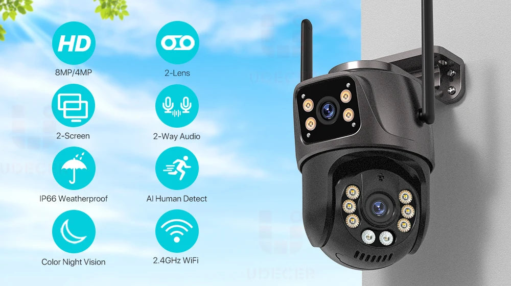 4K 8MP HD Wi-Fi PTZ Camera