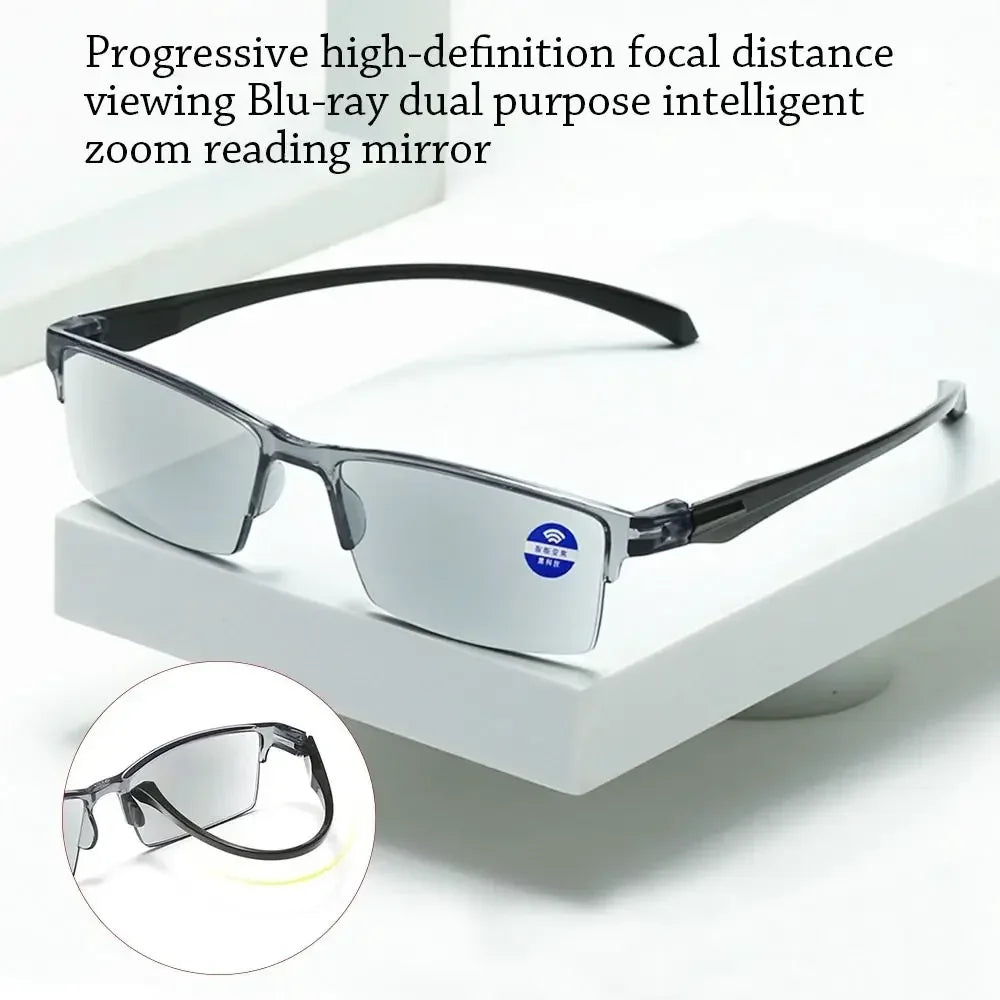 Smart automatic zoom reading glasses
