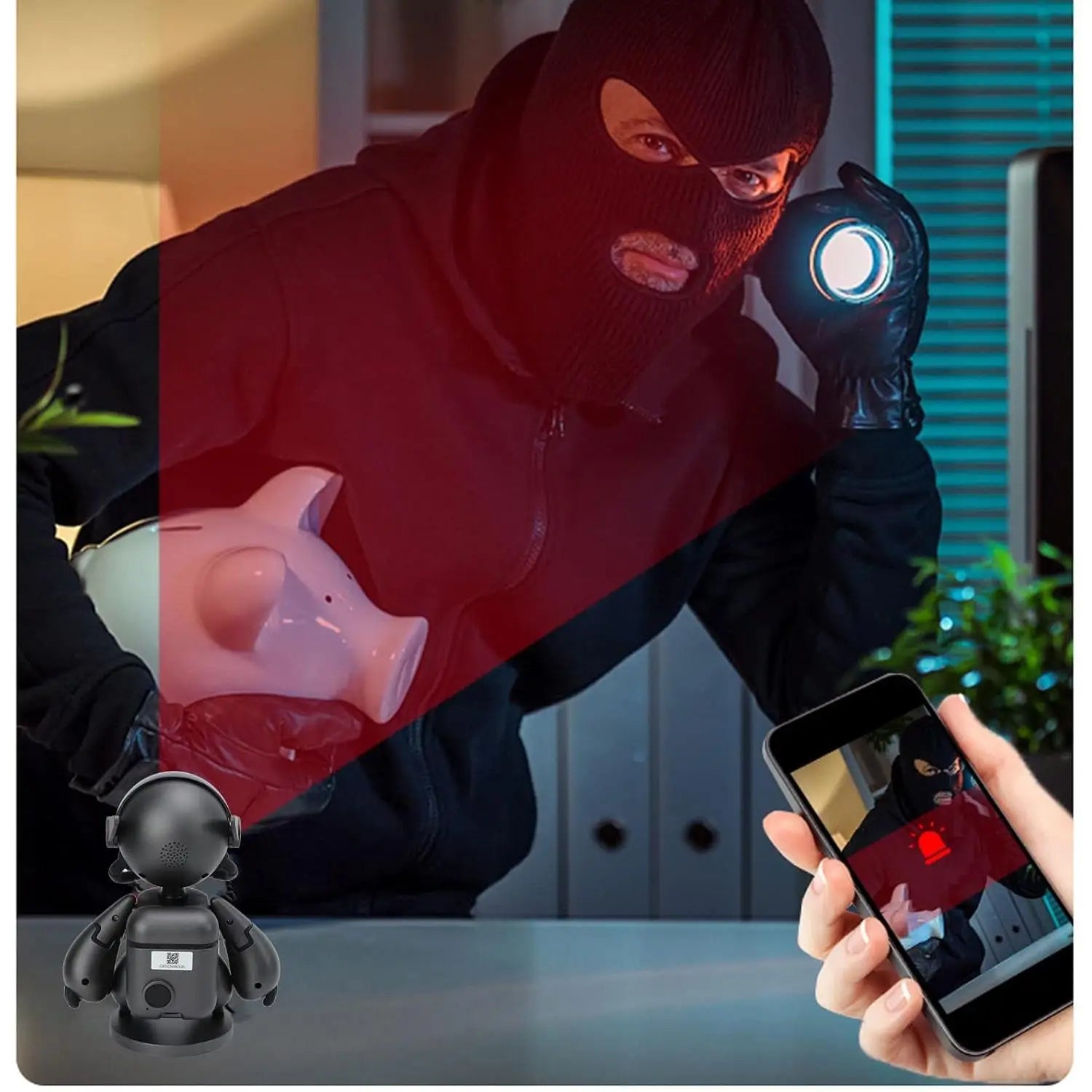 Home security robot camera