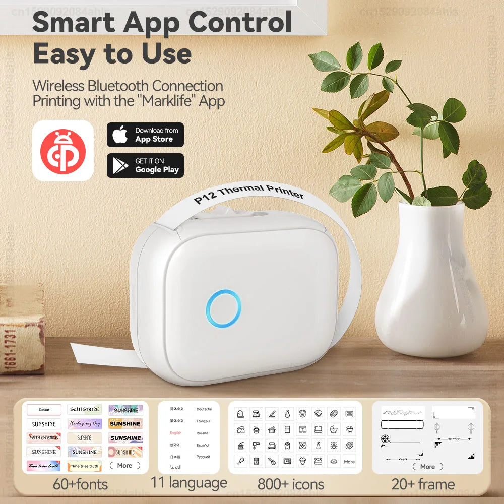 Portable P12 label  mini printer