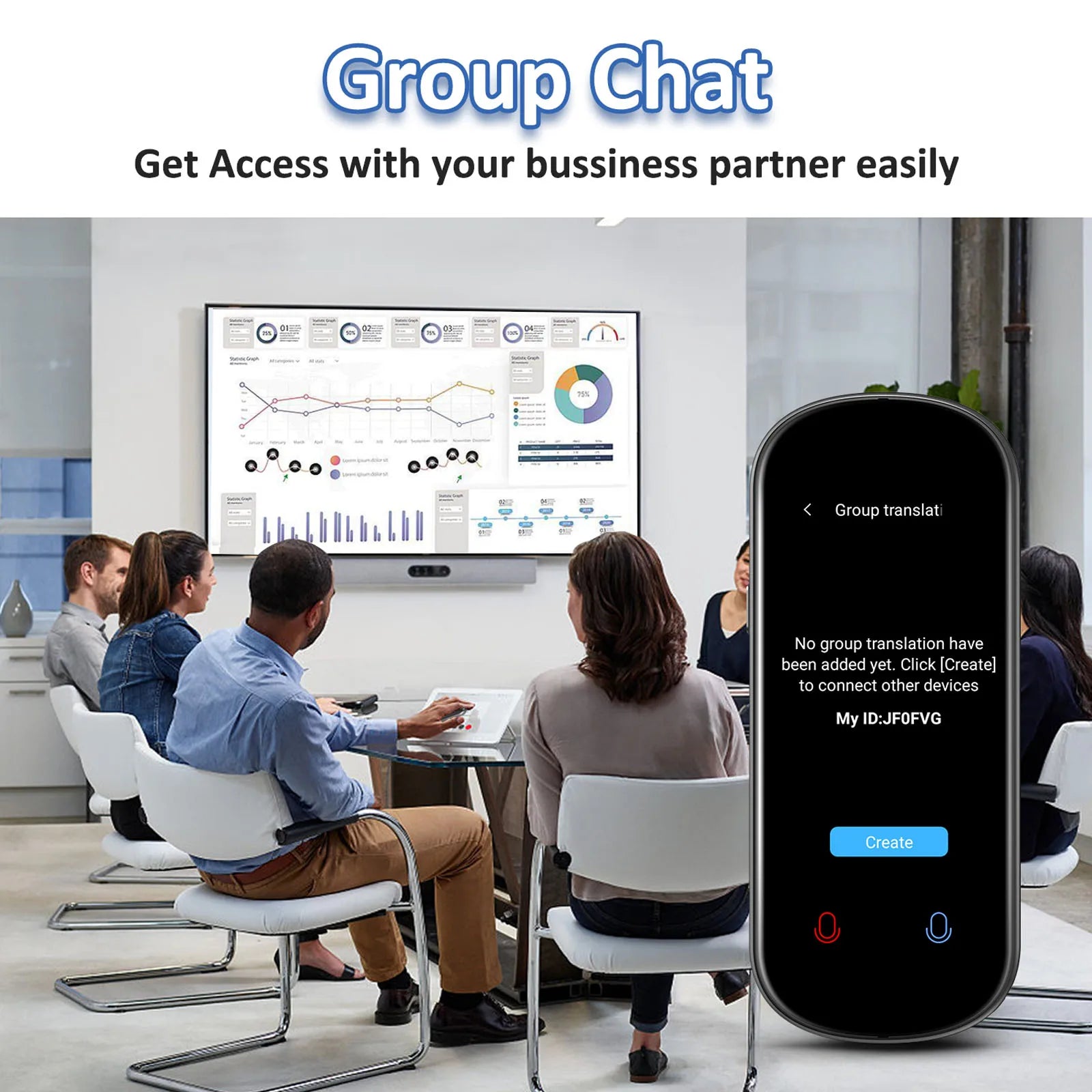 AI voice translator portable 3.1" touch screen