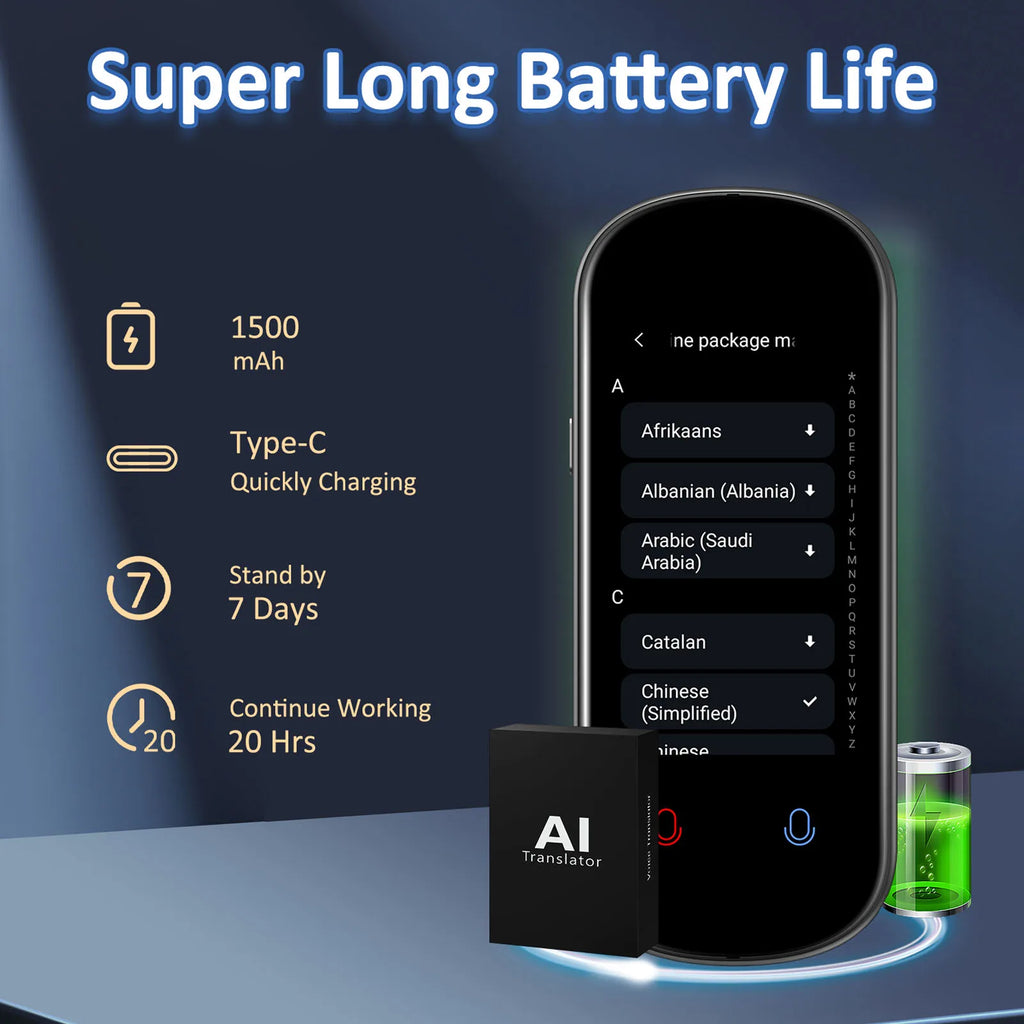 AI voice translator portable 3.1" touch screen